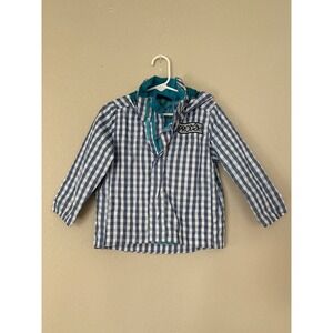 Prodoh Water and Wind Reflective Rain Jacket in Blueberry Gingham Size 2T Preppy